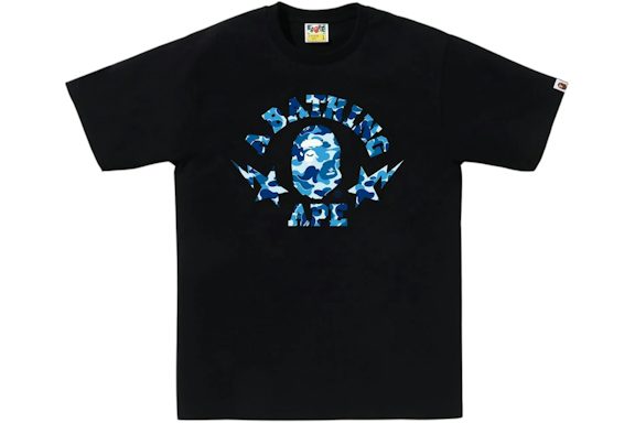 BAPE ABC Camo STA College Tee Black/Blue