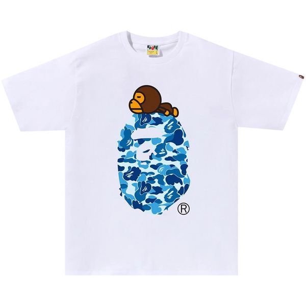 BAPE ABC Camo Milo On Big Ape Tee White/Blue