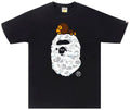 BAPE Space Camo Milo On Big Ape Tee Black