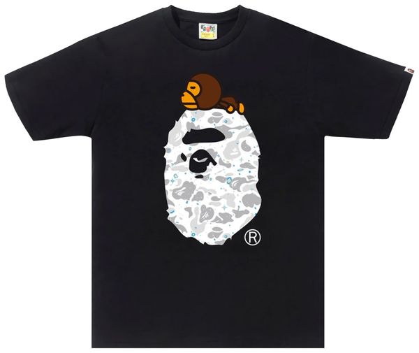 BAPE Space Camo Milo On Big Ape Tee Black